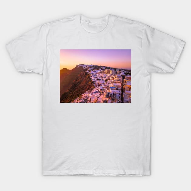 Santorini, Greece Sunset T-Shirt by JC's Fitness Co.